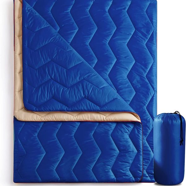 Anti-Water ripstop 20D,30D camping blanket with button,filling with polyester,drawingstring bag
